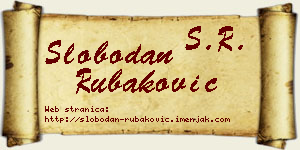 Slobodan Rubaković vizit kartica